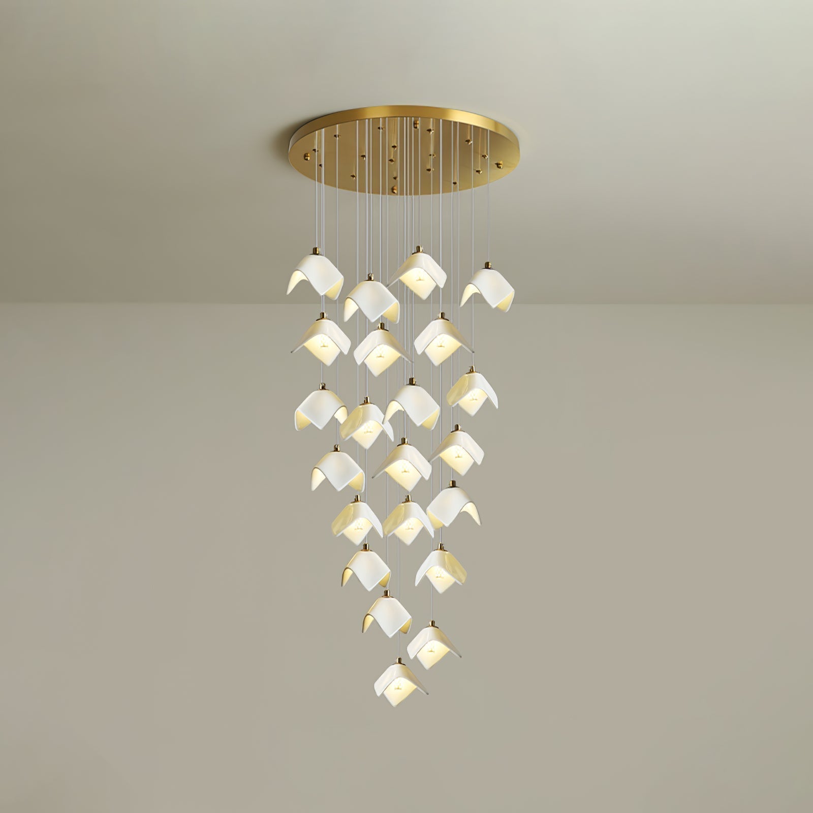 Cithayra Chandelier Géométrique en Verre et Laiton - Neutralighting