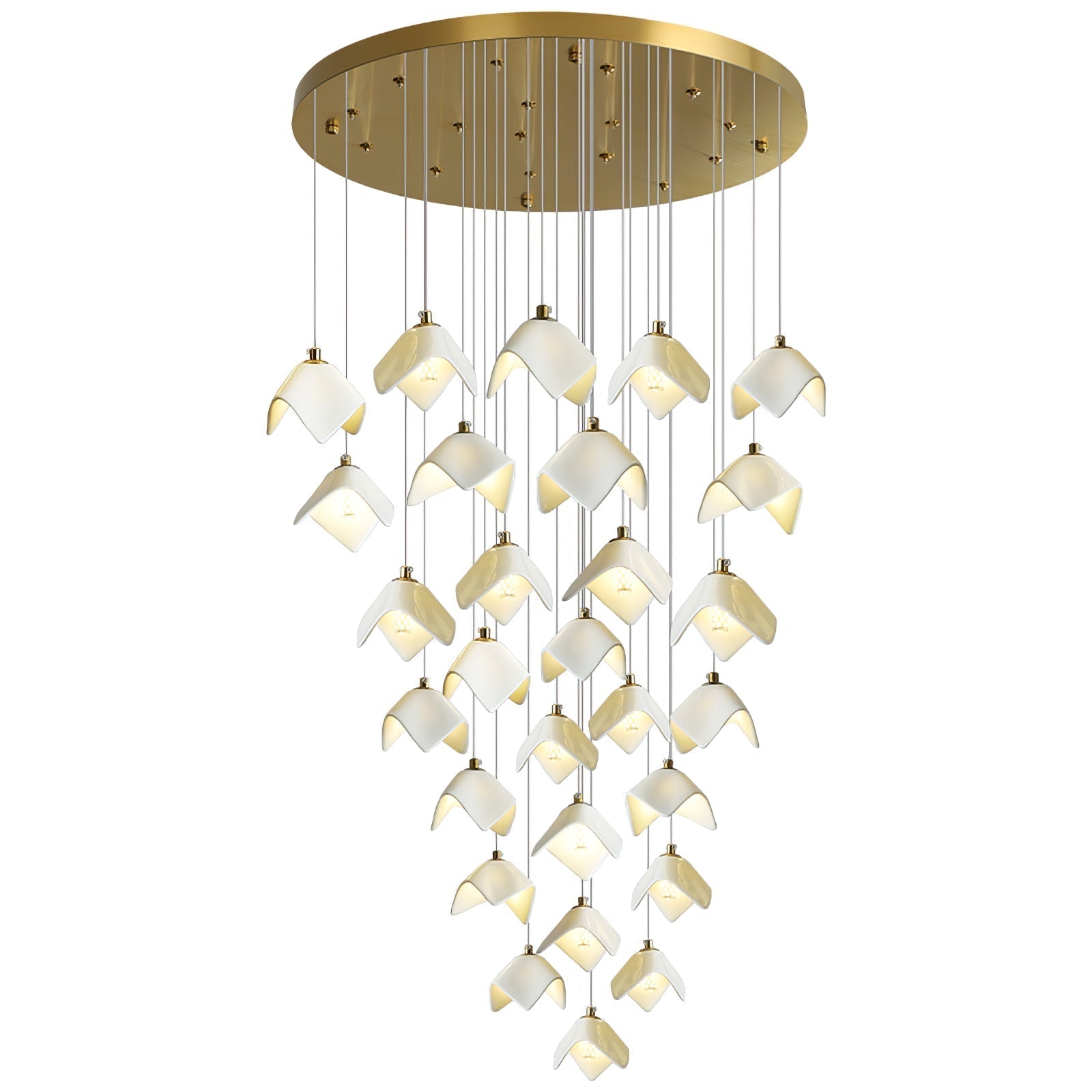 Cithayra Chandelier Géométrique en Verre et Laiton - Neutralighting