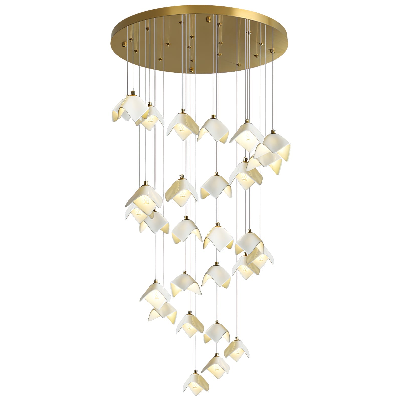 Cithayra Chandelier Géométrique en Verre et Laiton - Neutralighting