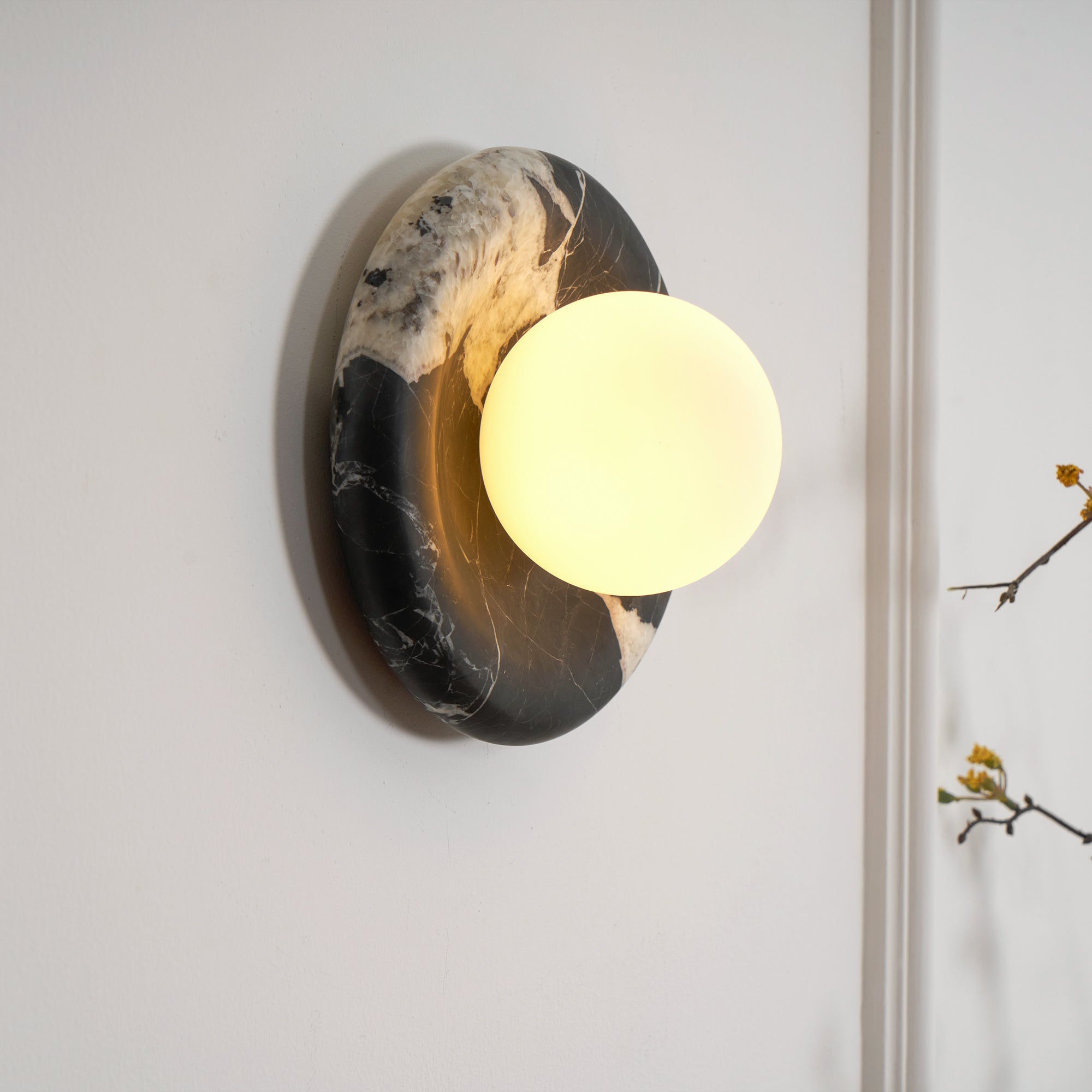 Uvinos Modern Minimalist Black Marble Sconce Wall Lamp - Lamp Copper