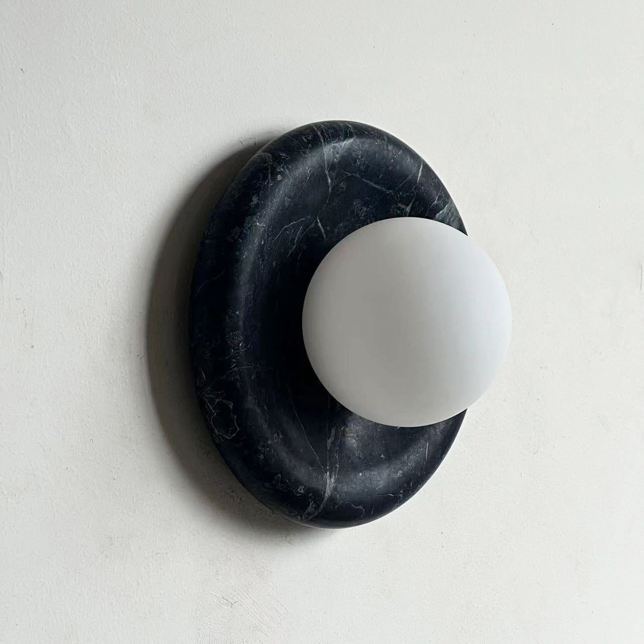 Cusorion Modern Minimalist Dark Green Marble Sconce Wall Lamp - Lamp Copper