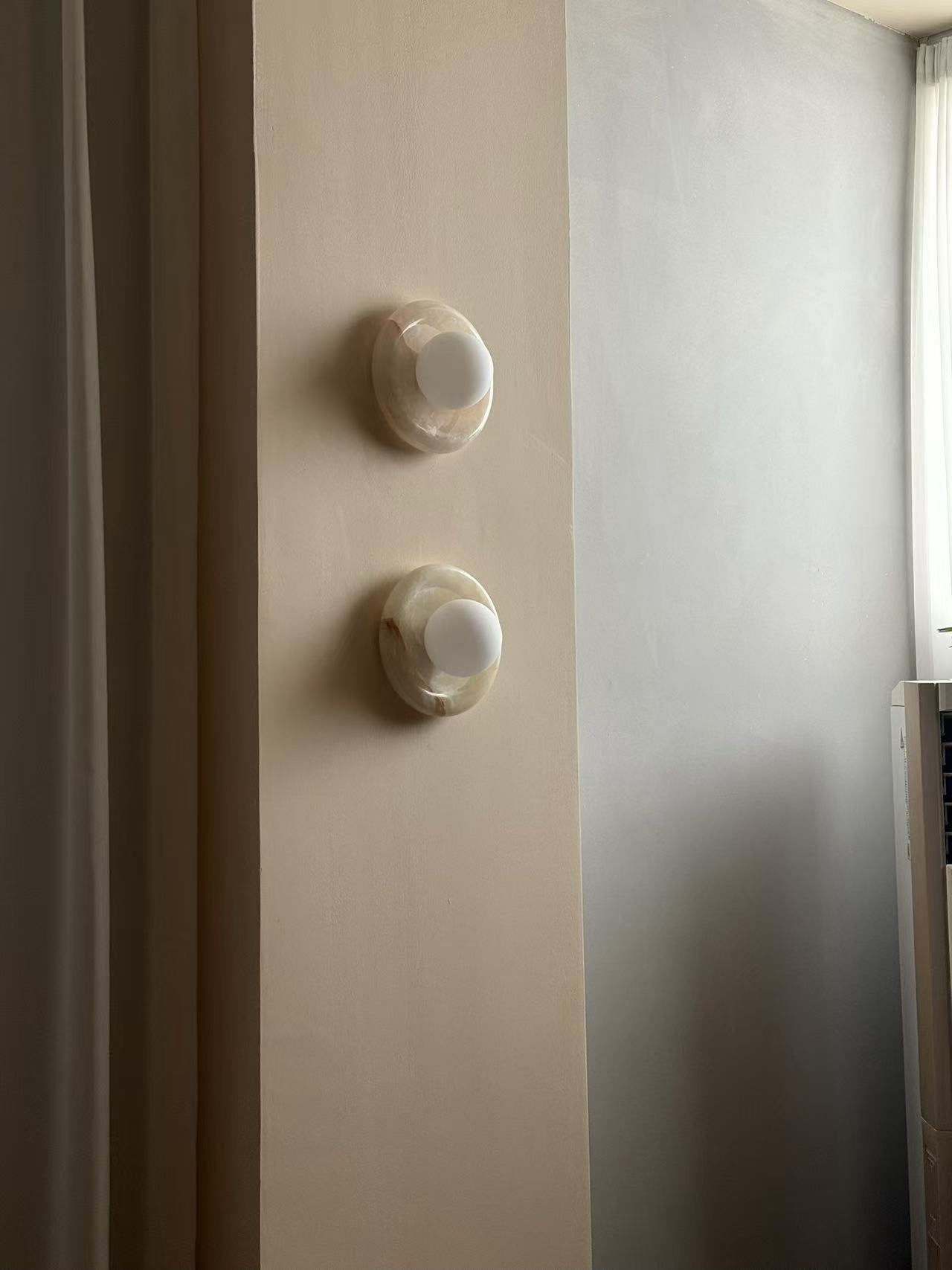 Aursilos Premium Nordic Art White Jade Glass Sconce Wall Lamp - Lamp Copper