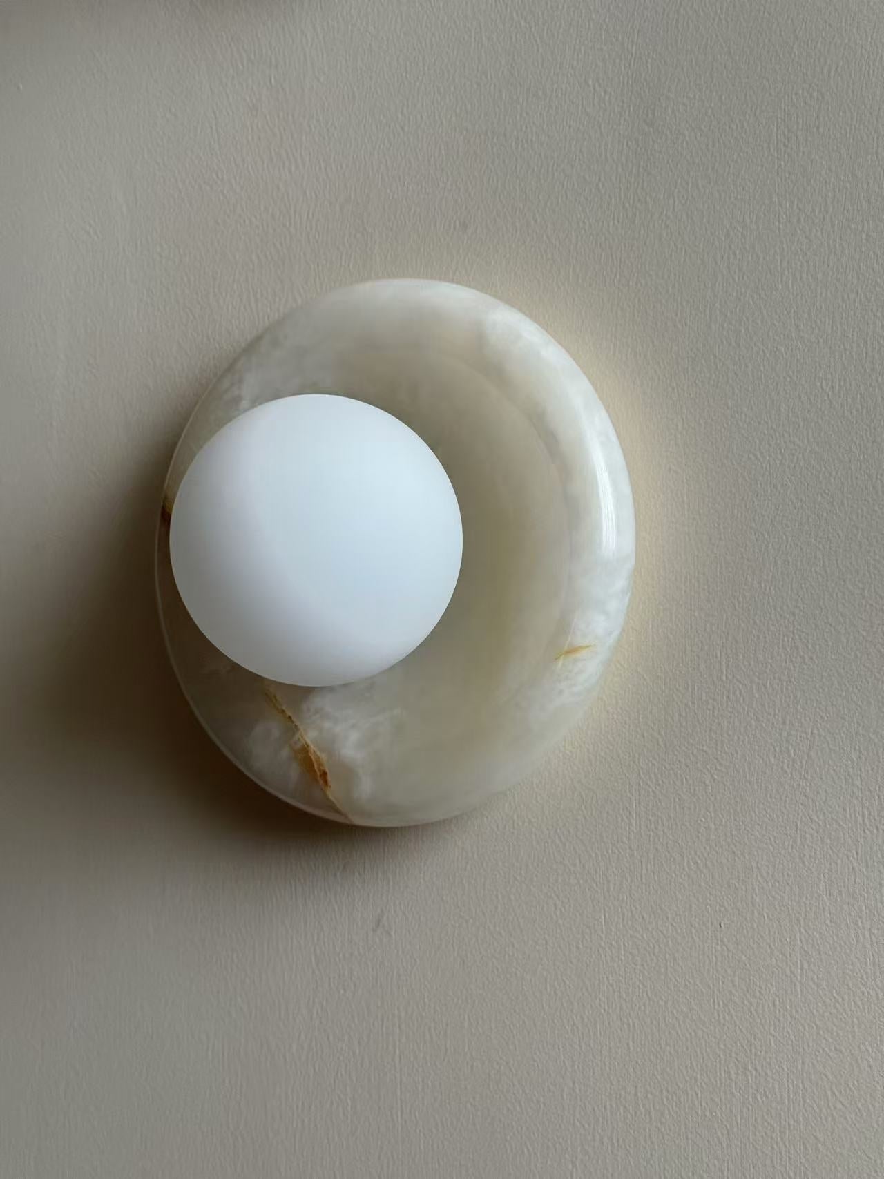 Aursilos Premium Nordic Art White Jade Glass Sconce Wall Lamp - Lamp Copper
