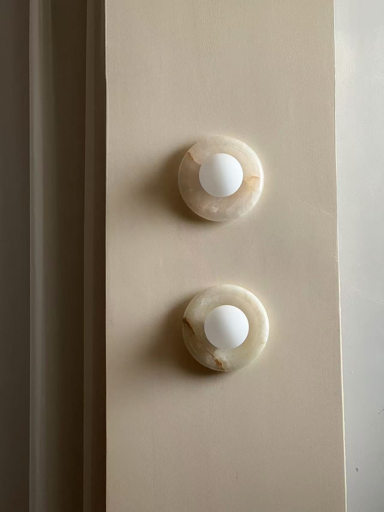 Aursilos Premium Nordic Art White Jade Glass Sconce Wall Lamp - Lamp Copper