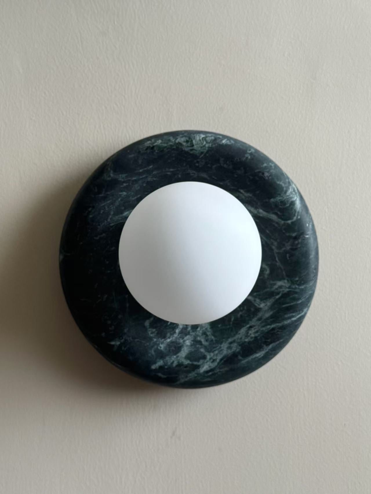 Cusorion Modern Minimalist Dark Green Marble Sconce Wall Lamp - Lamp Copper