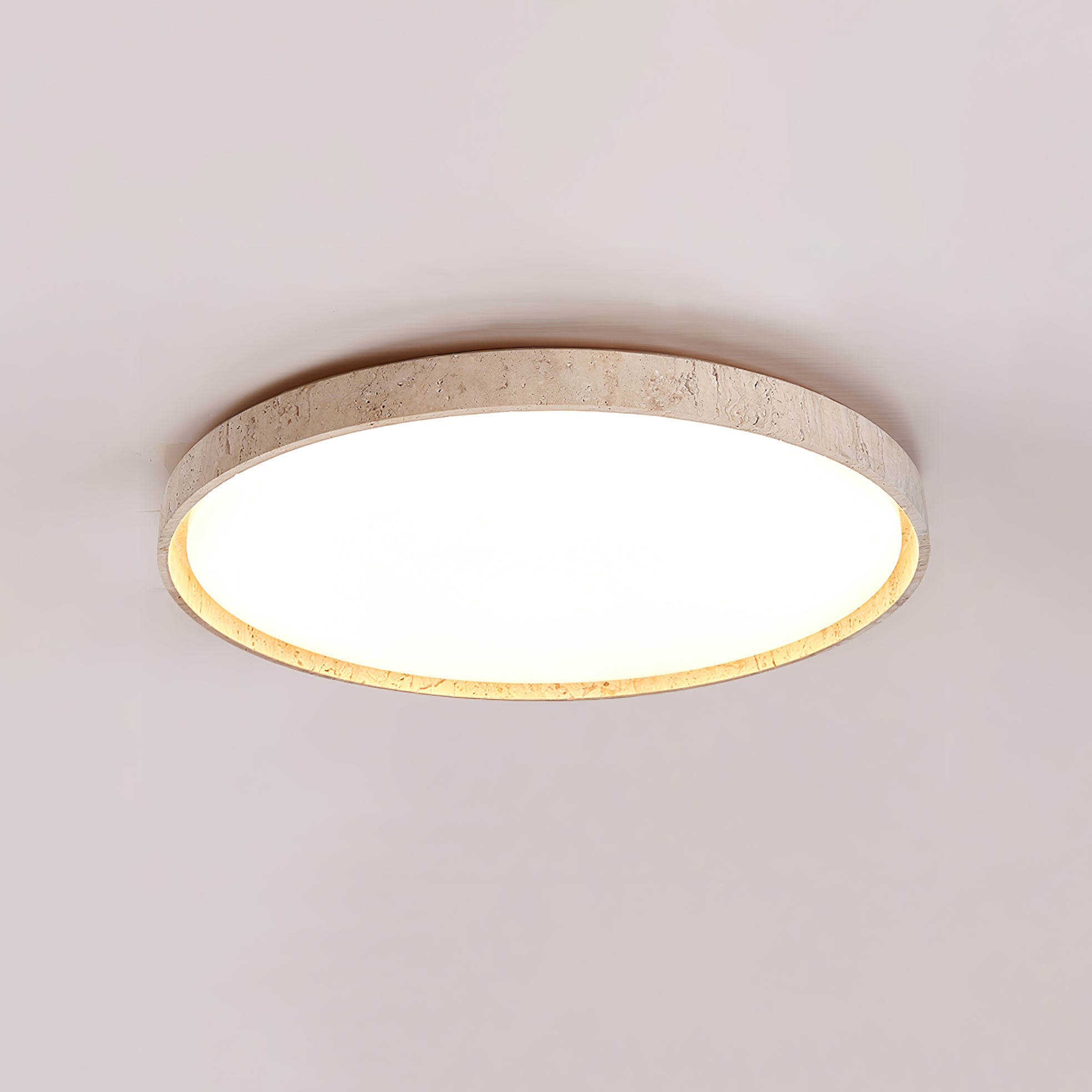 Kathy Lumière de Plafond Ronde en Travertin - Neutralighting