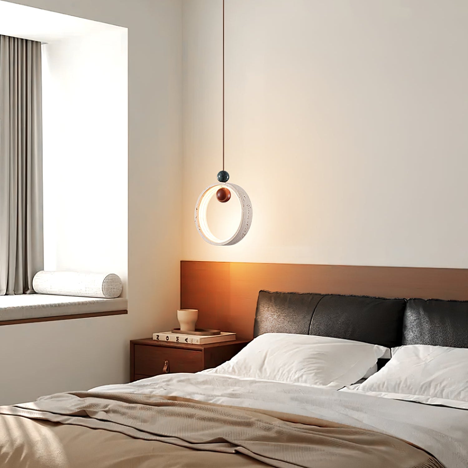 Vovinyra Circulaire Travertin Pendentif Lumière - Neutralighting