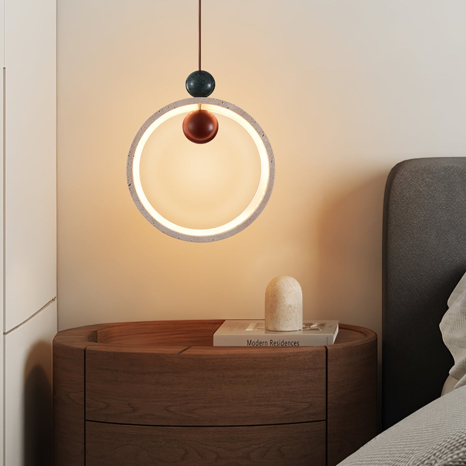 Vovinyra Circulaire Travertin Pendentif Lumière - Neutralighting