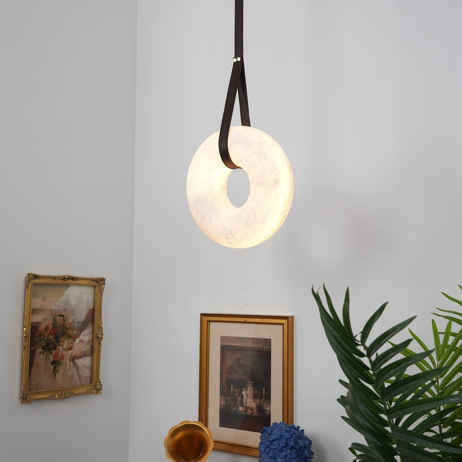 Aurtala Premium Nordic Art Alabaster Pendant Lamp - Lamp Copper