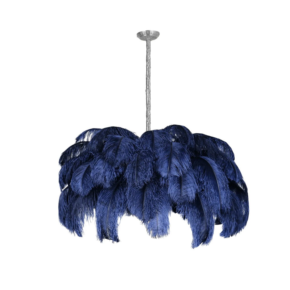 Lustra Chandelier Plume d'Autruche Grand Pied en Laiton - Neutralighting