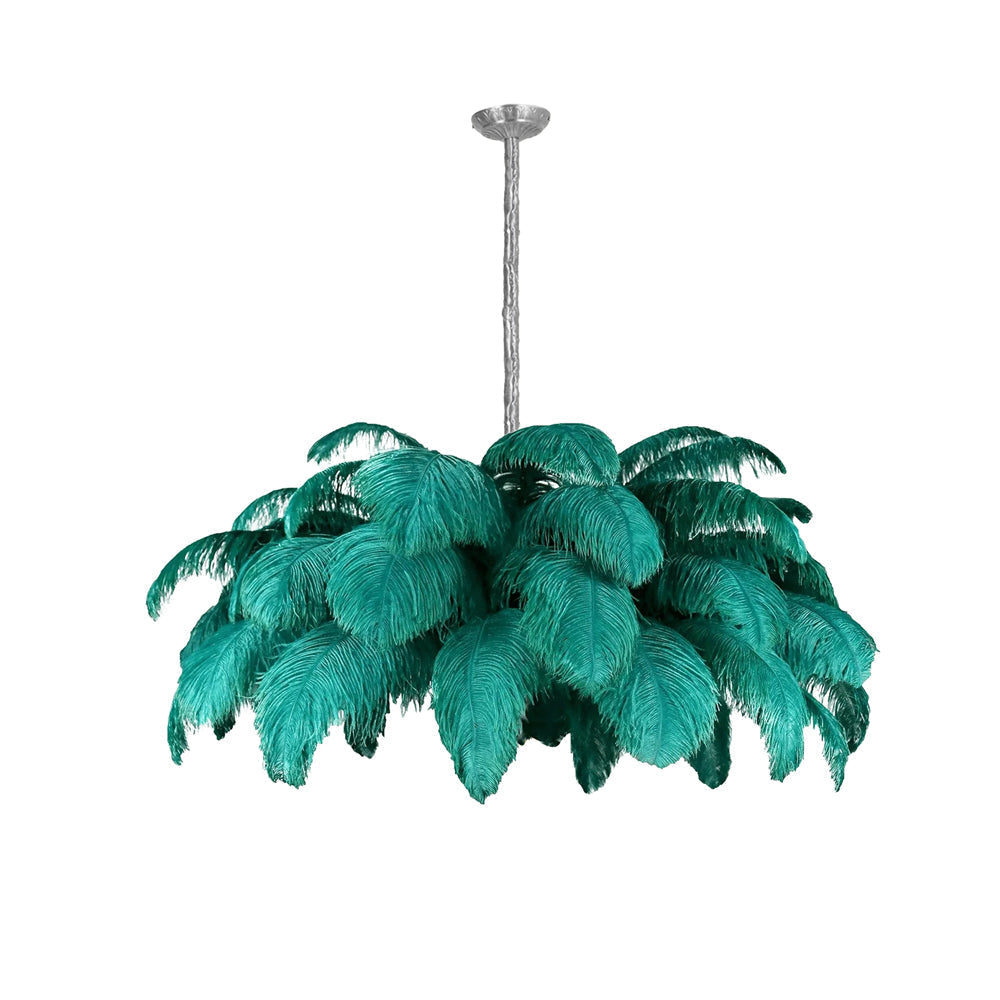 Lustra Chandelier Plume d'Autruche Grand Pied en Laiton - Neutralighting