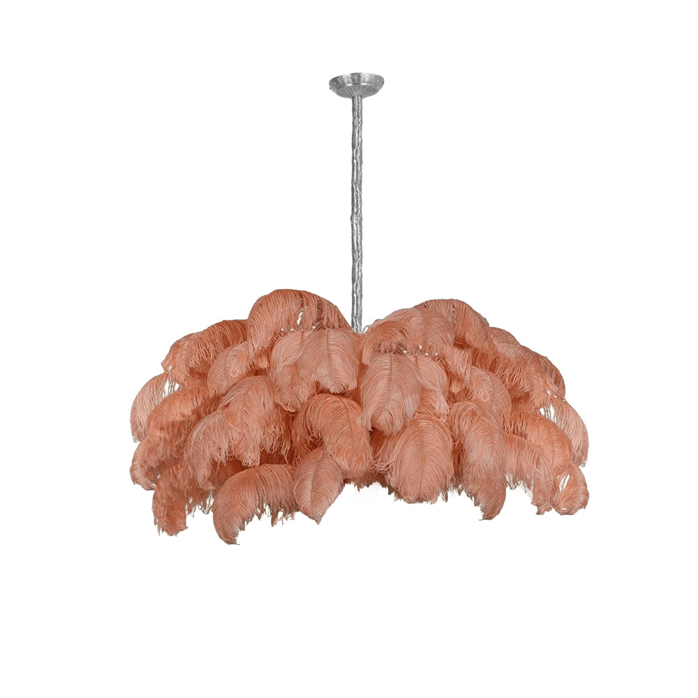 Lustra Chandelier Plume d'Autruche Grand Pied en Laiton - Neutralighting
