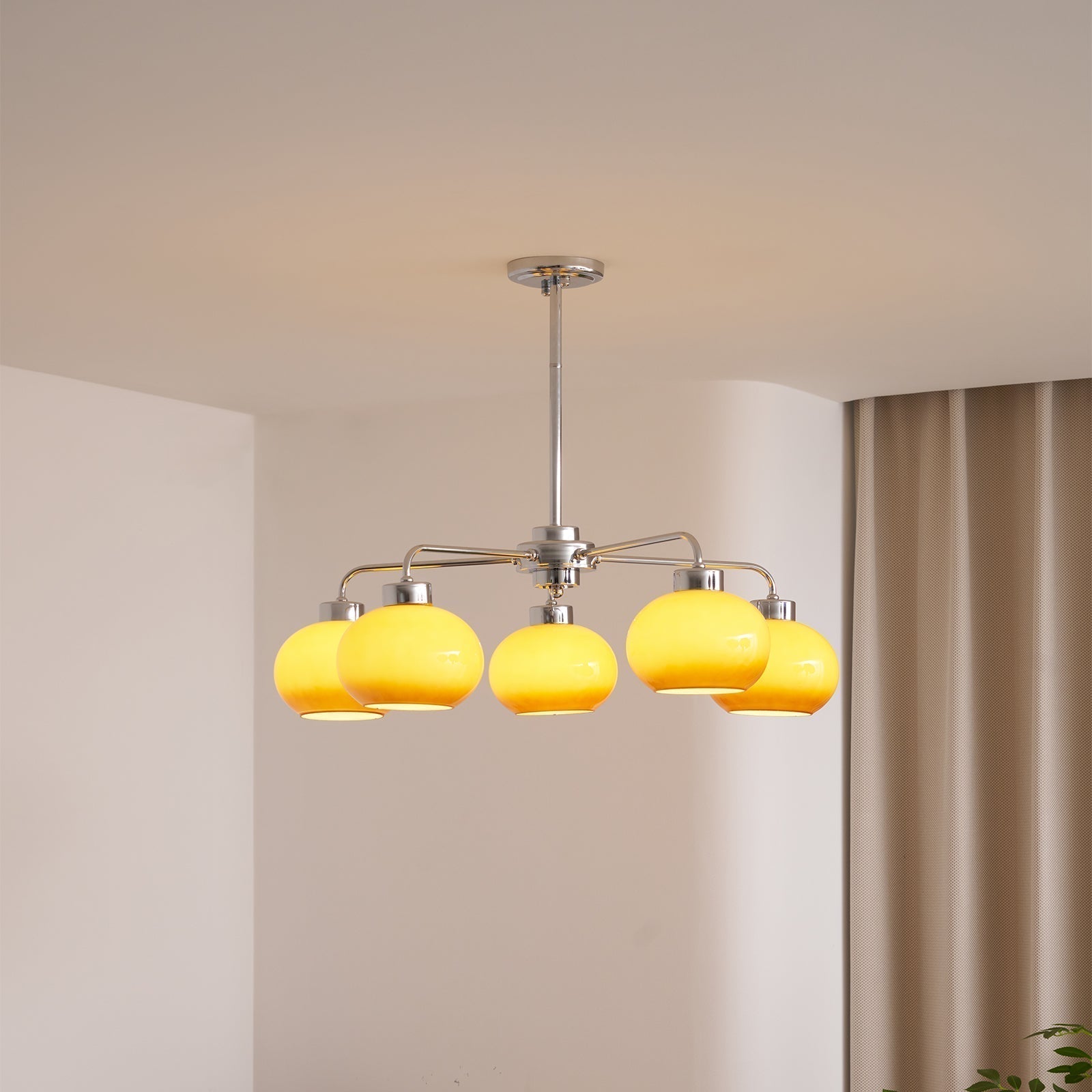Oval Persimmon Chandelier - Blowlighting