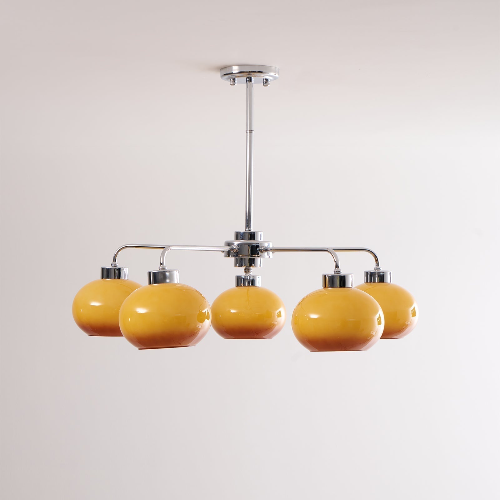 Oval Persimmon Chandelier - Blowlighting