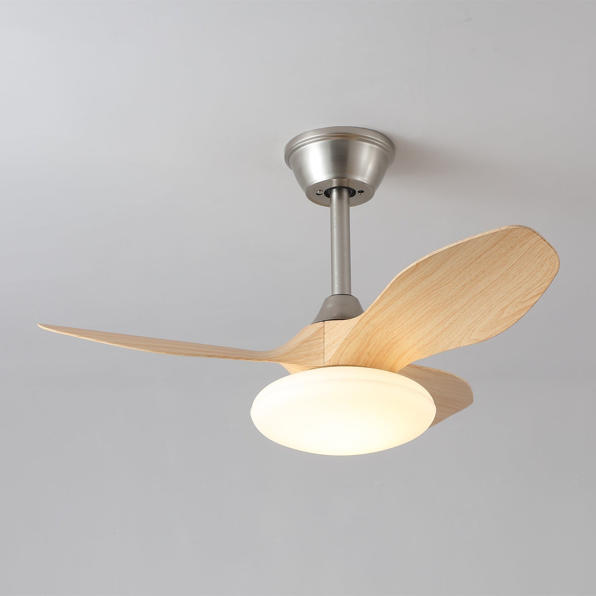 Ventilateur de plafond lumineux Sylvara présentant son diffuseur en PC