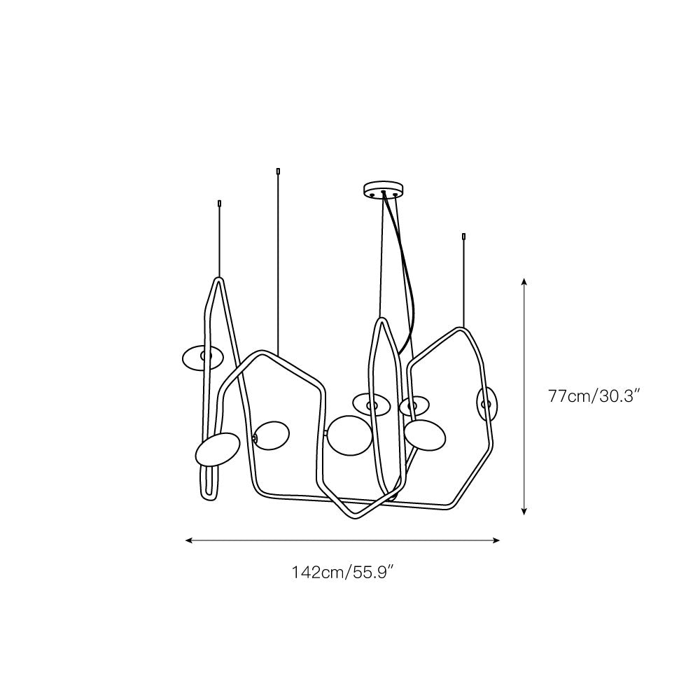 Aurvaryra Modern Minimalist Brass Glass Chandelier - Lamp Copper