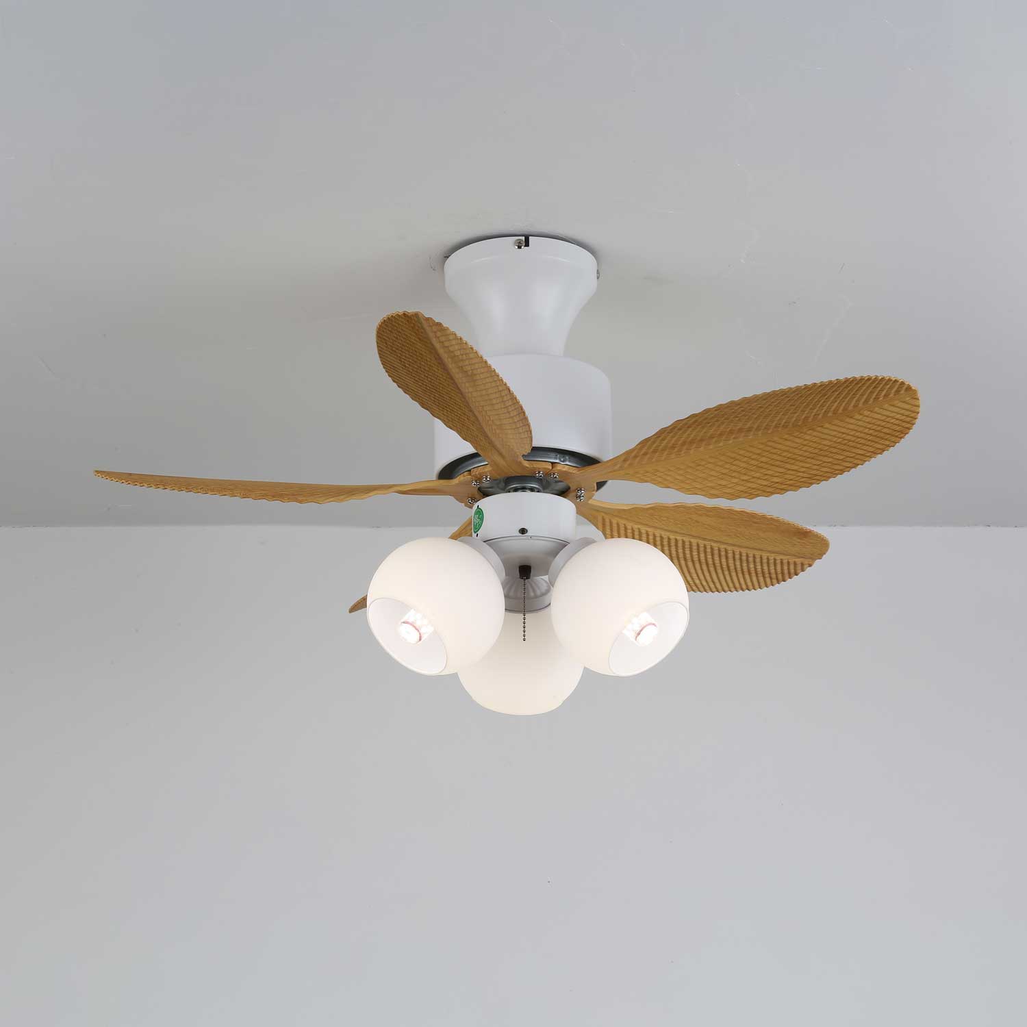 Plafonnier Ventilateur Althea Vintage en Bois, avec télécommande