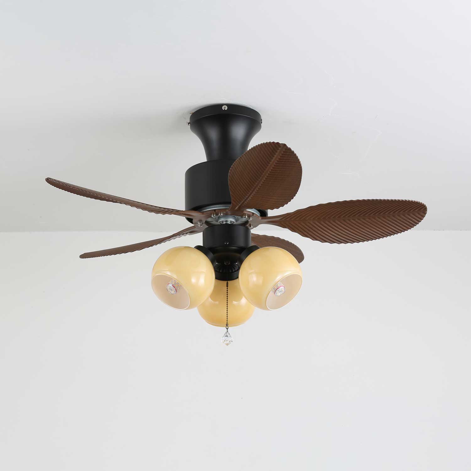 Plafonnier Ventilateur Althea Vintage en Bois, ventilateur en mouvement
