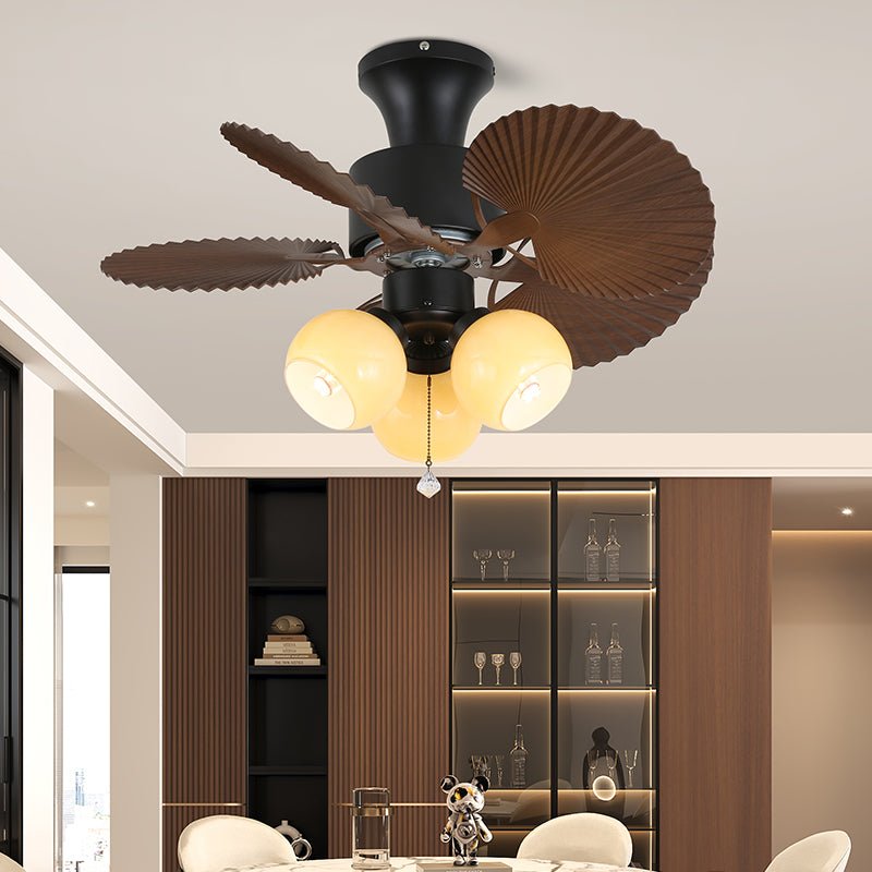 Plafonnier Ventilateur Liora Tropical en Verre, Modèle G