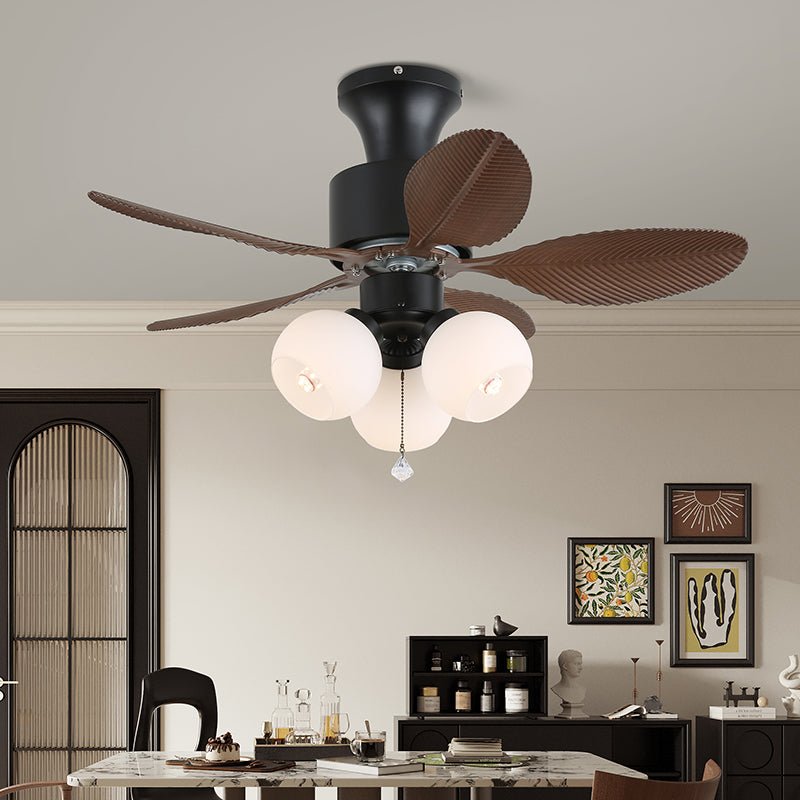 Plafonnier Ventilateur Liora Tropical en Verre, Modèle E