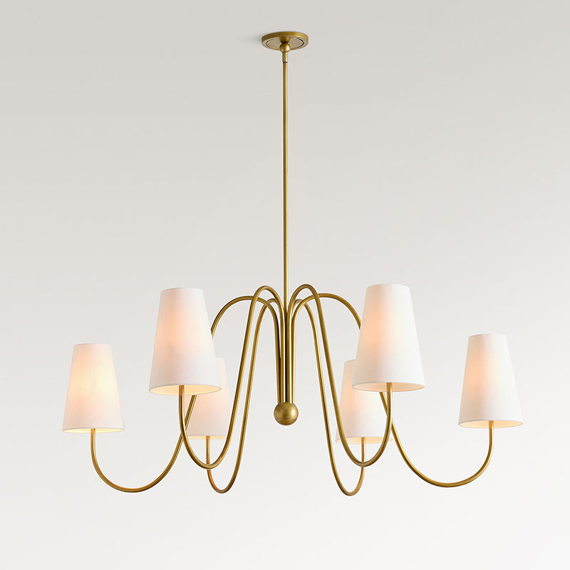Cevaris Lustre Laiton Tissu Courbé Créativité Individuelle - Neutralighting