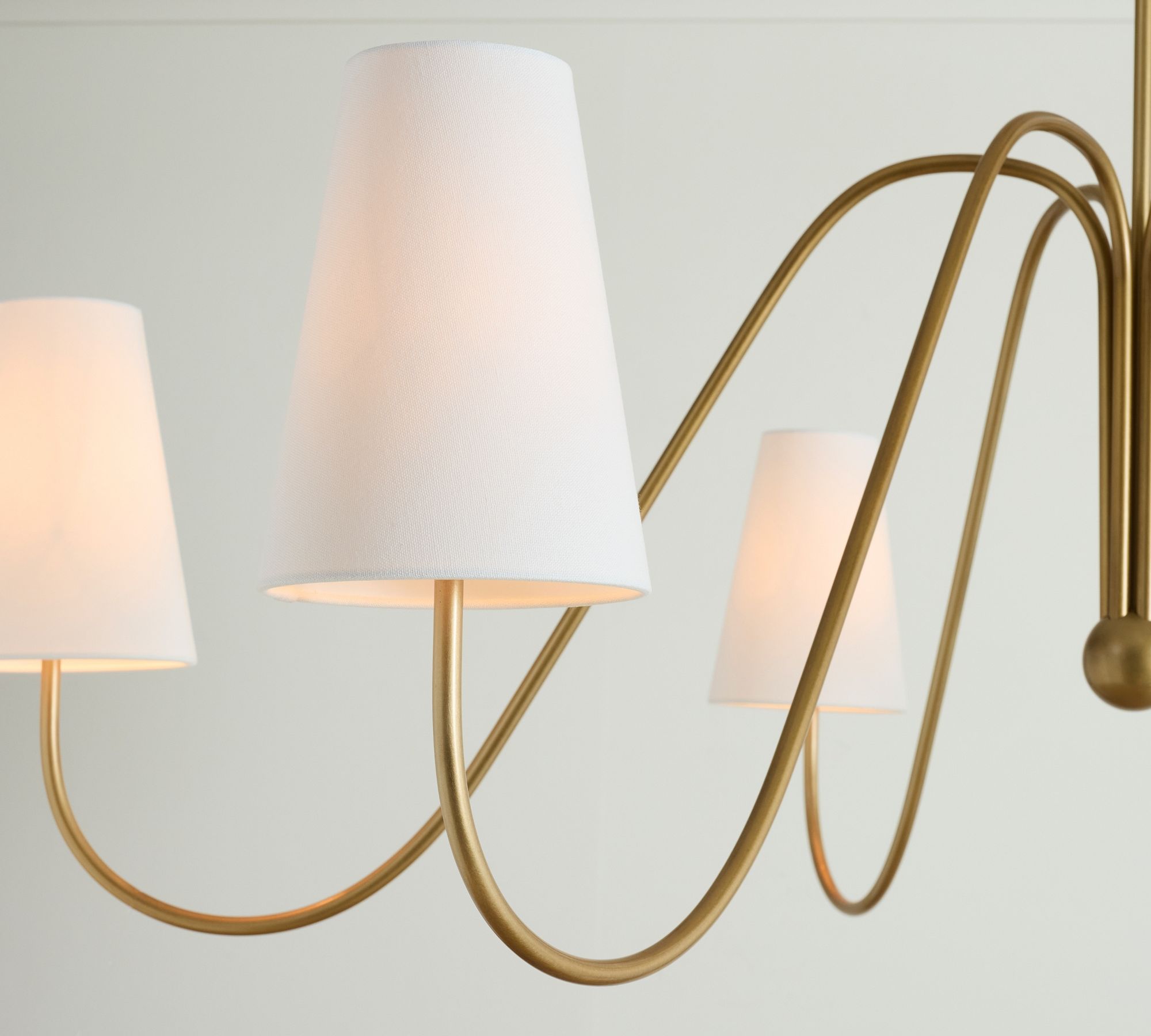 Cevaris Lustre Laiton Tissu Courbé Créativité Individuelle - Neutralighting