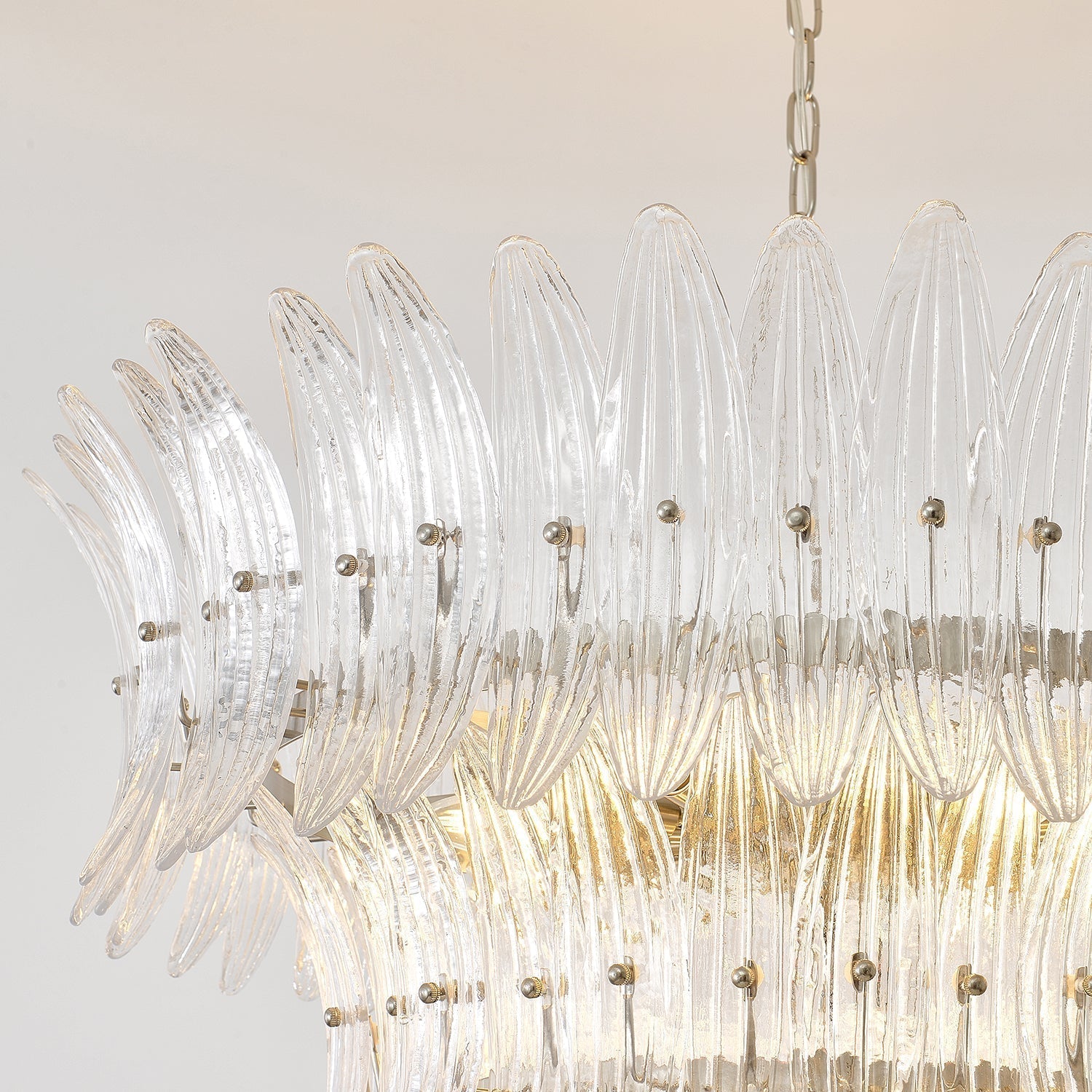 Palmette Lustre Feuille en Verre Superposée - Neutralighting