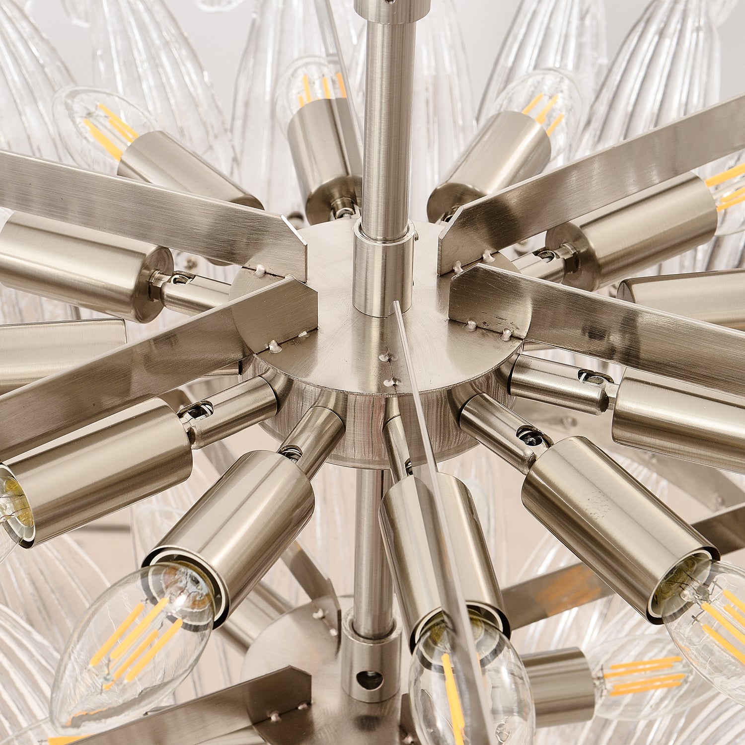 Palmette Lustre Feuille en Verre Superposée - Neutralighting