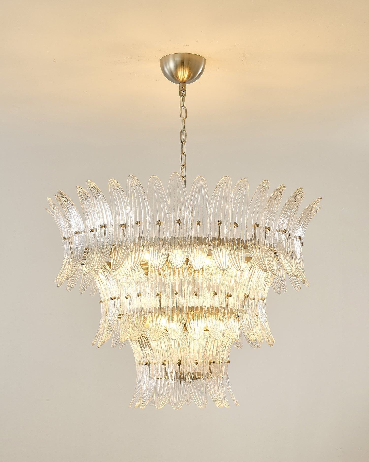 Palmette Lustre Feuille en Verre Superposée - Neutralighting