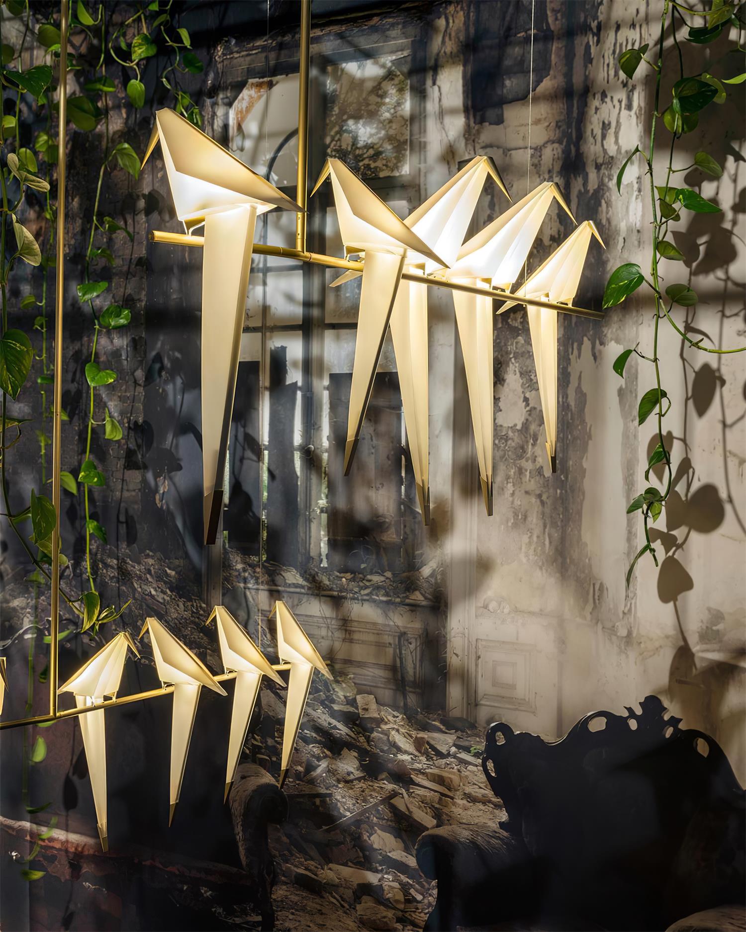 Lustra Chandelier Grue en Papier Sculpturale LED - Neutralighting