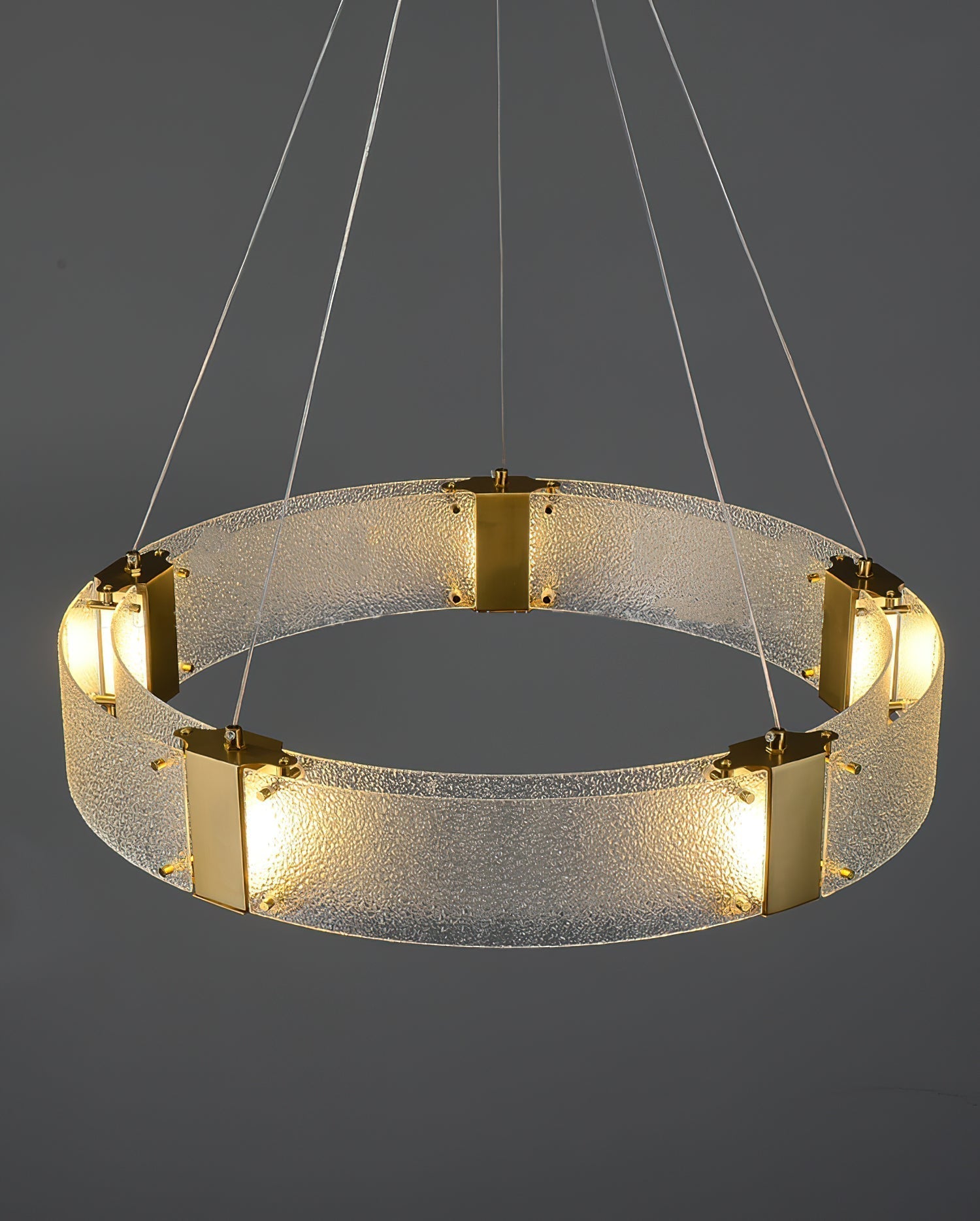 Parallel Modern Minimalist Ring Glass Chandelier - Lamp Copper