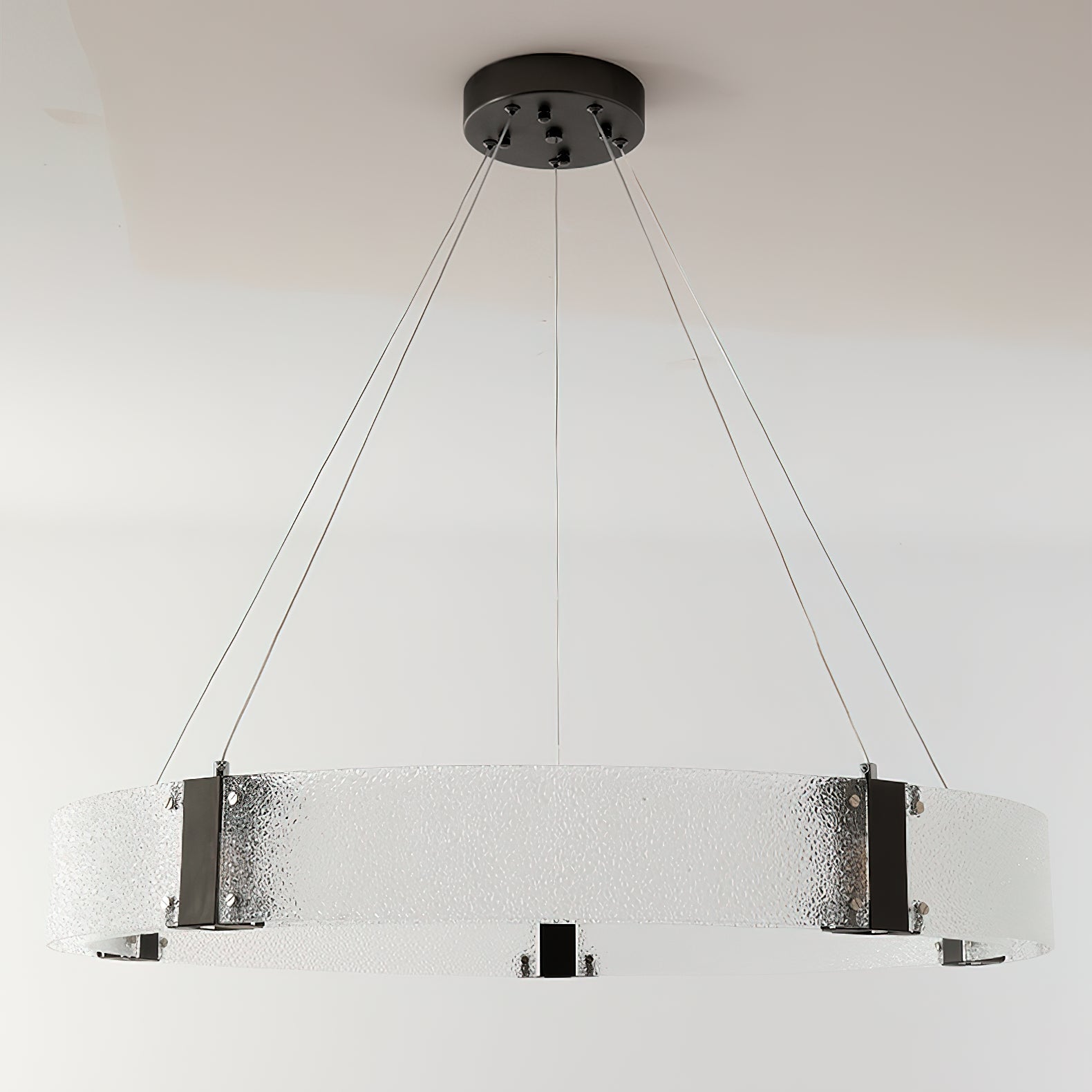 Parallel Modern Minimalist Ring Glass Chandelier - Lamp Copper