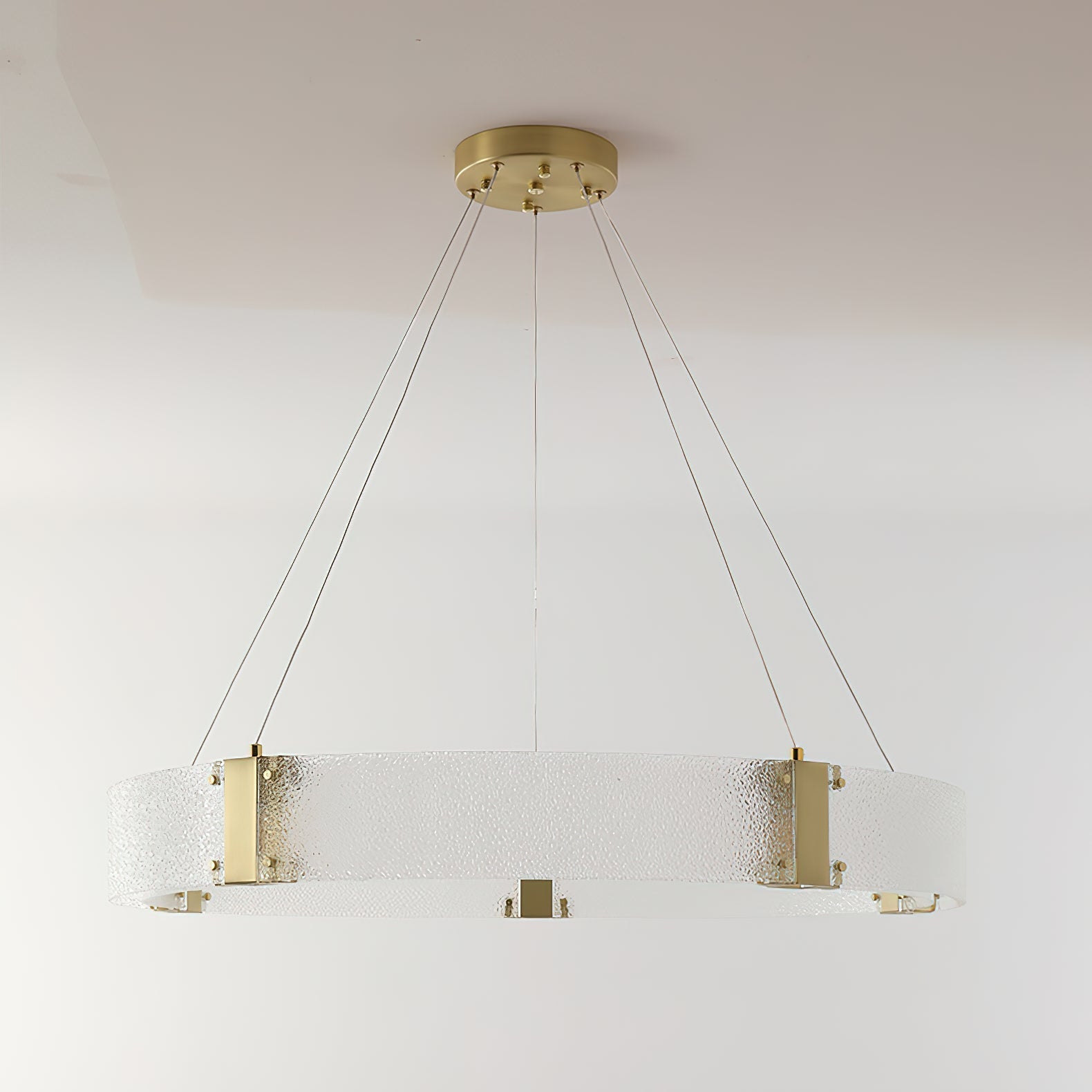 Parallel Modern Minimalist Ring Glass Chandelier - Lamp Copper