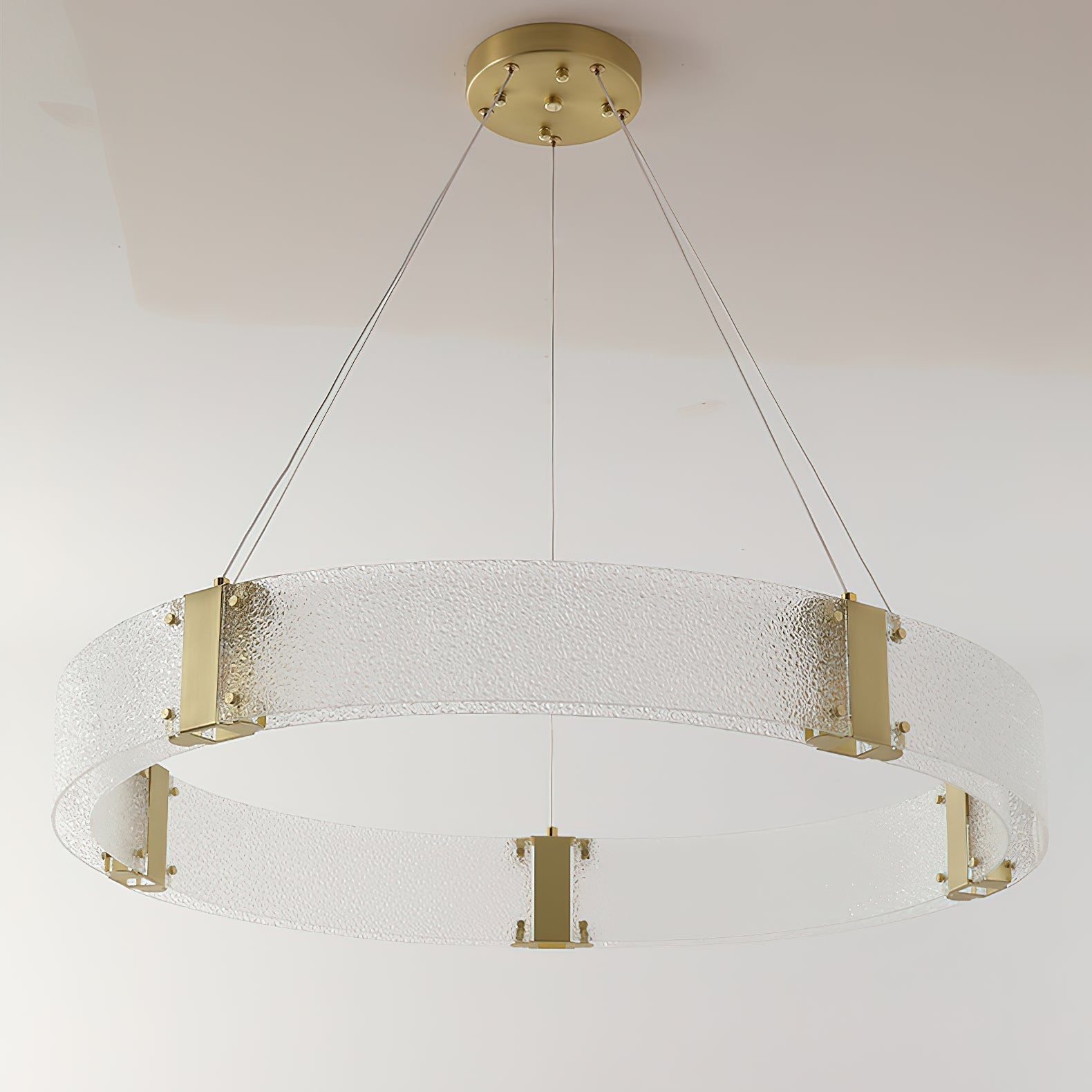 Parallel Modern Minimalist Ring Glass Chandelier - Lamp Copper