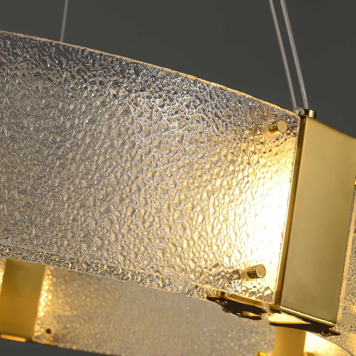 Parallel Modern Minimalist Ring Glass Chandelier - Lamp Copper