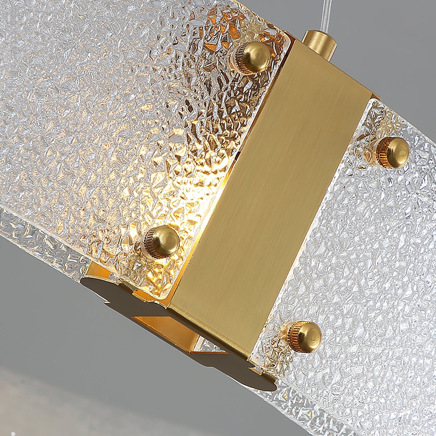 Parallel Modern Minimalist Ring Glass Chandelier - Lamp Copper