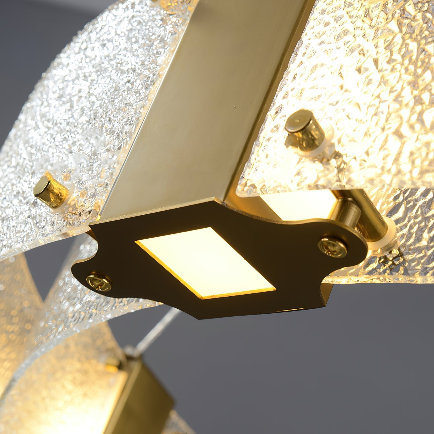 Parallel Modern Minimalist Ring Glass Chandelier - Lamp Copper
