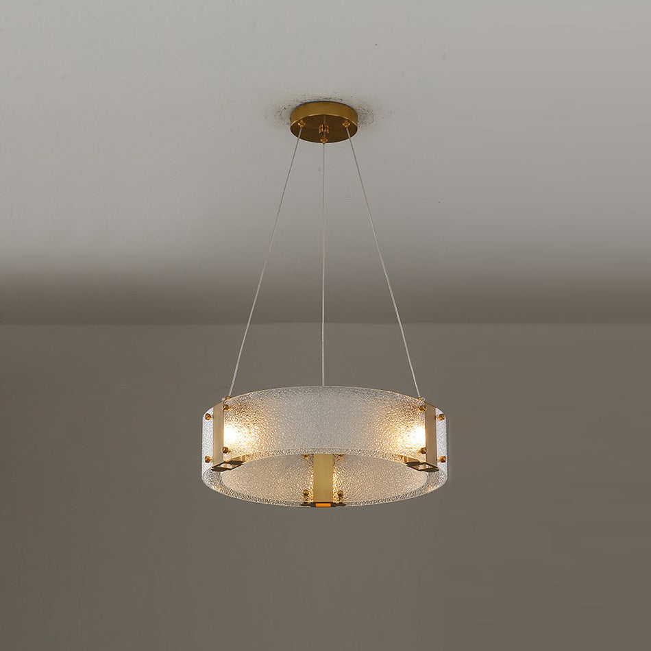 Parallel Modern Minimalist Ring Glass Chandelier - Lamp Copper