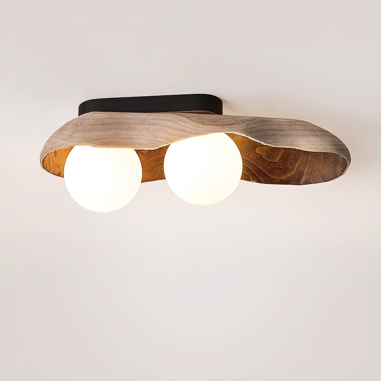 Ivaren Modern Minimalist Wooden Glass Ceiling Lamp - Lamp Copper