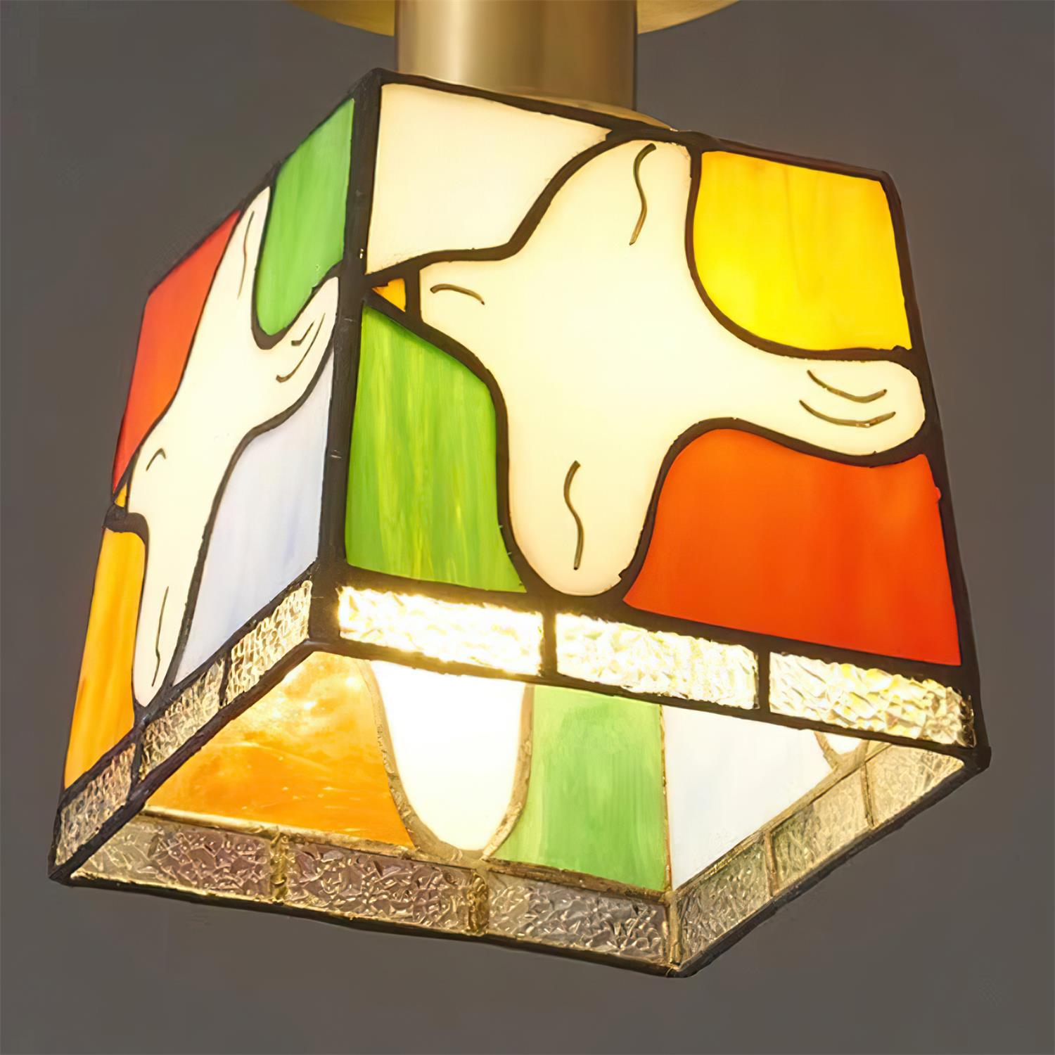 Peace Plafonnier Colombe Verre Mosaïque Laiton - Neutralighting