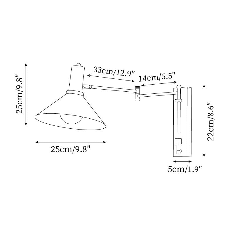 Lira Applique Murale Bras Ajustable Abat-jour Rouge - Neutralighting