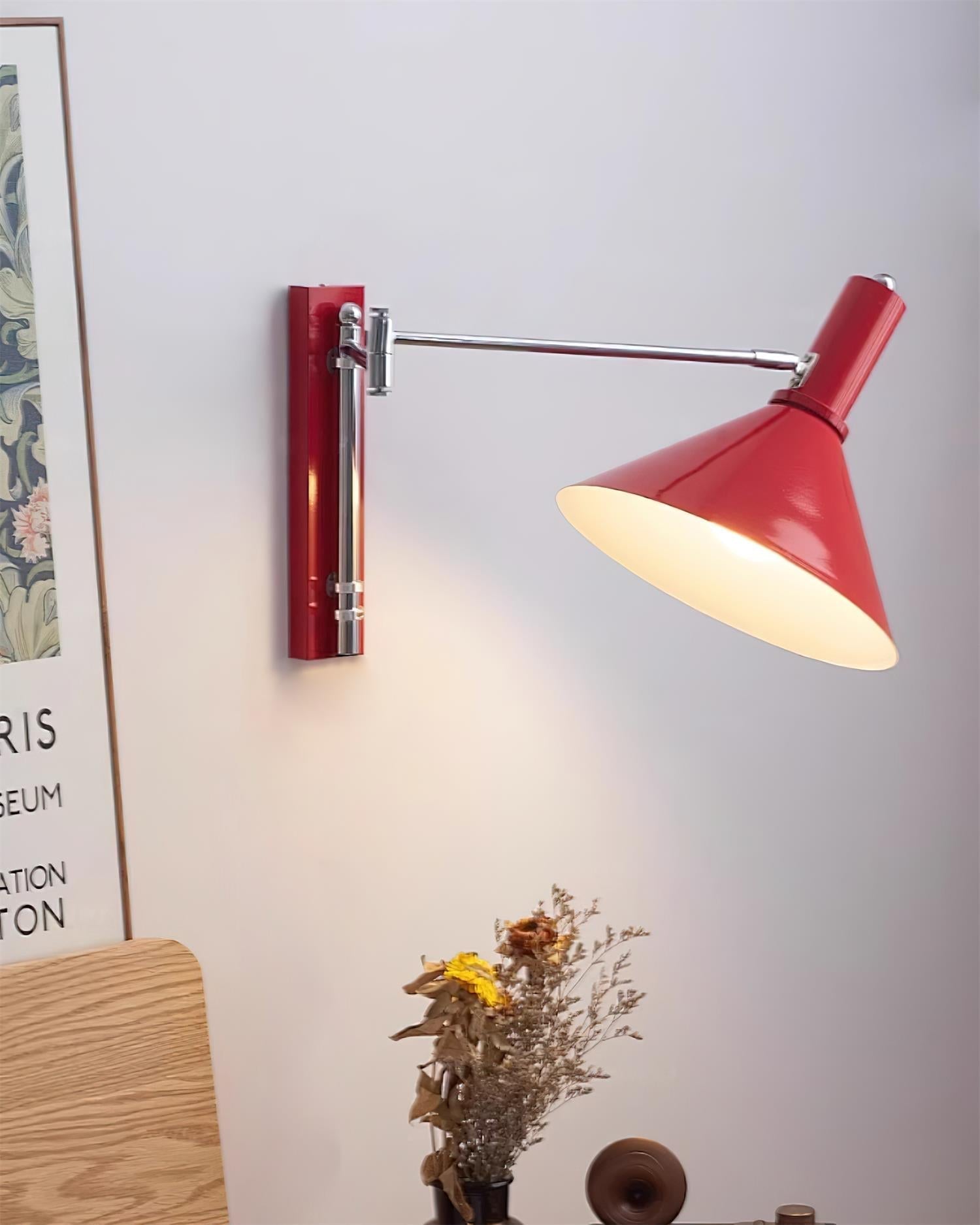 Lira Applique Murale Bras Ajustable Abat-jour Rouge - Neutralighting