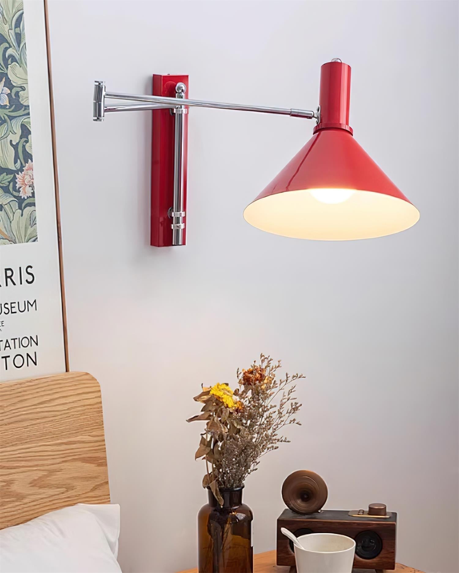 Lira Applique Murale Bras Ajustable Abat-jour Rouge - Neutralighting