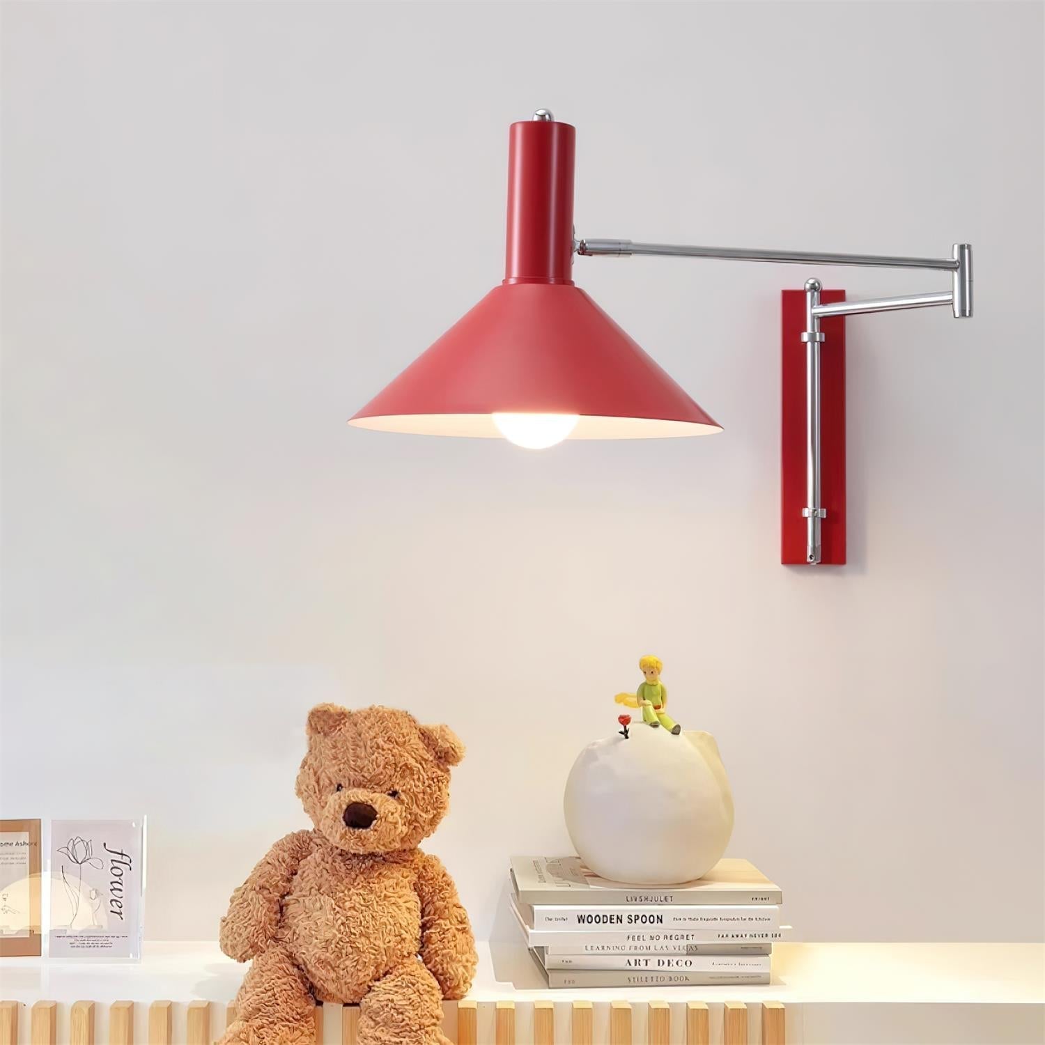Lira Applique Murale Bras Ajustable Abat-jour Rouge - Neutralighting