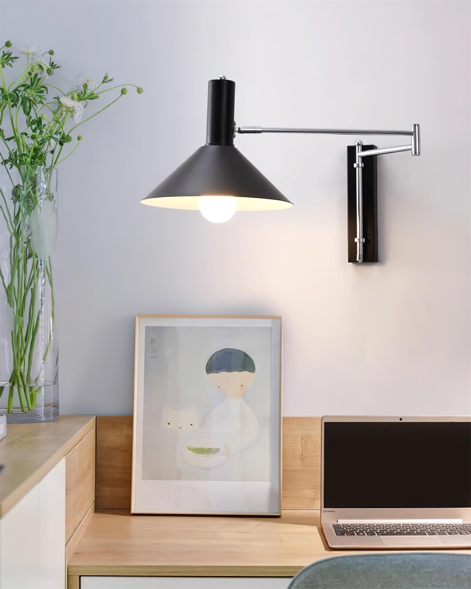 Lira Applique Murale Bras Ajustable Abat-jour Rouge - Neutralighting