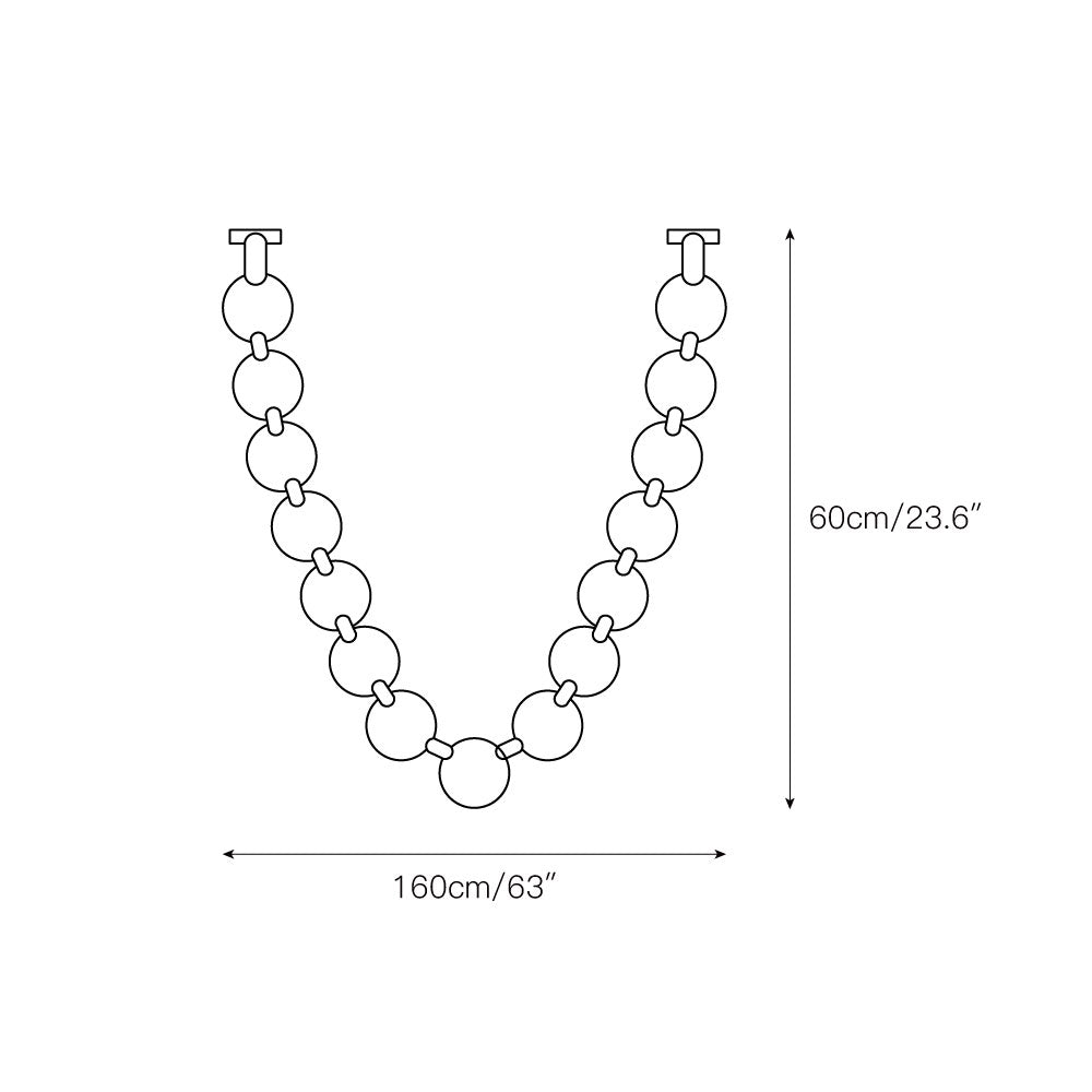 Icarara Modern Minimalist Pearl Necklace Glass Chandelier - Lamp Copper