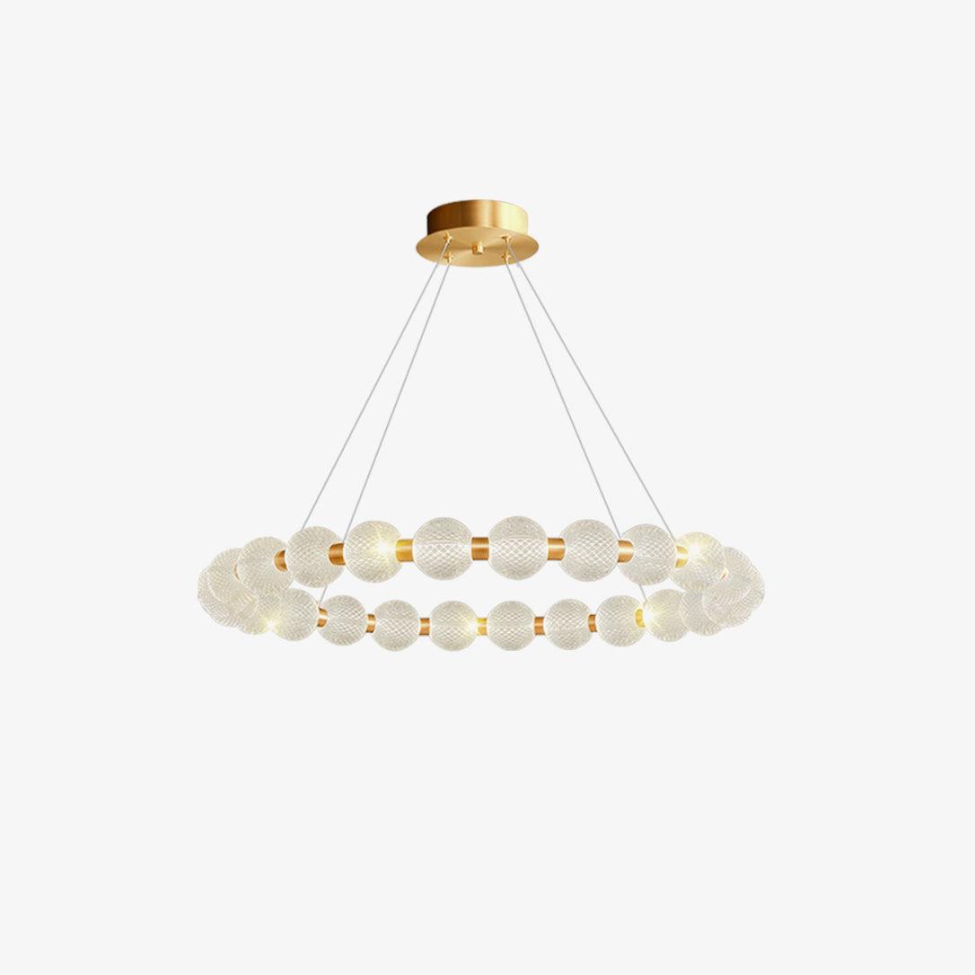 Lustra Chandelier Élégant Anneau en Perle Dorée - Neutralighting