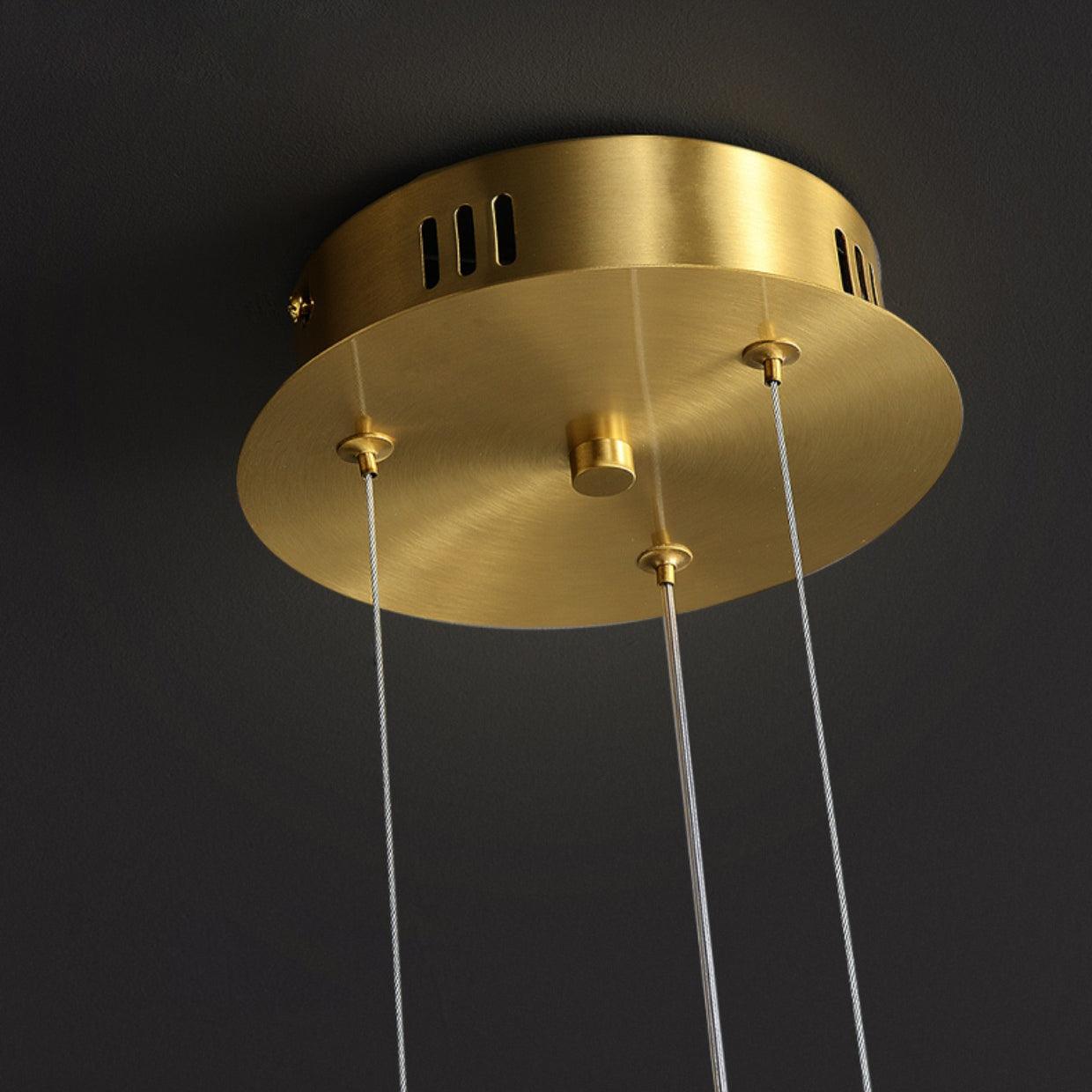 Lustra Chandelier Élégant Anneau en Perle Dorée - Neutralighting