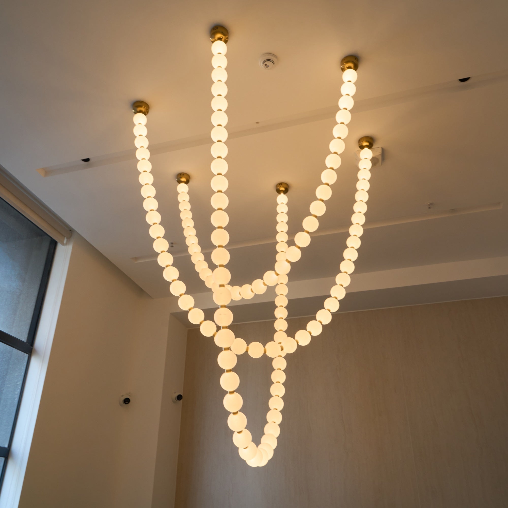 Icarara Modern Minimalist Pearl Necklace Glass Chandelier - Lamp Copper