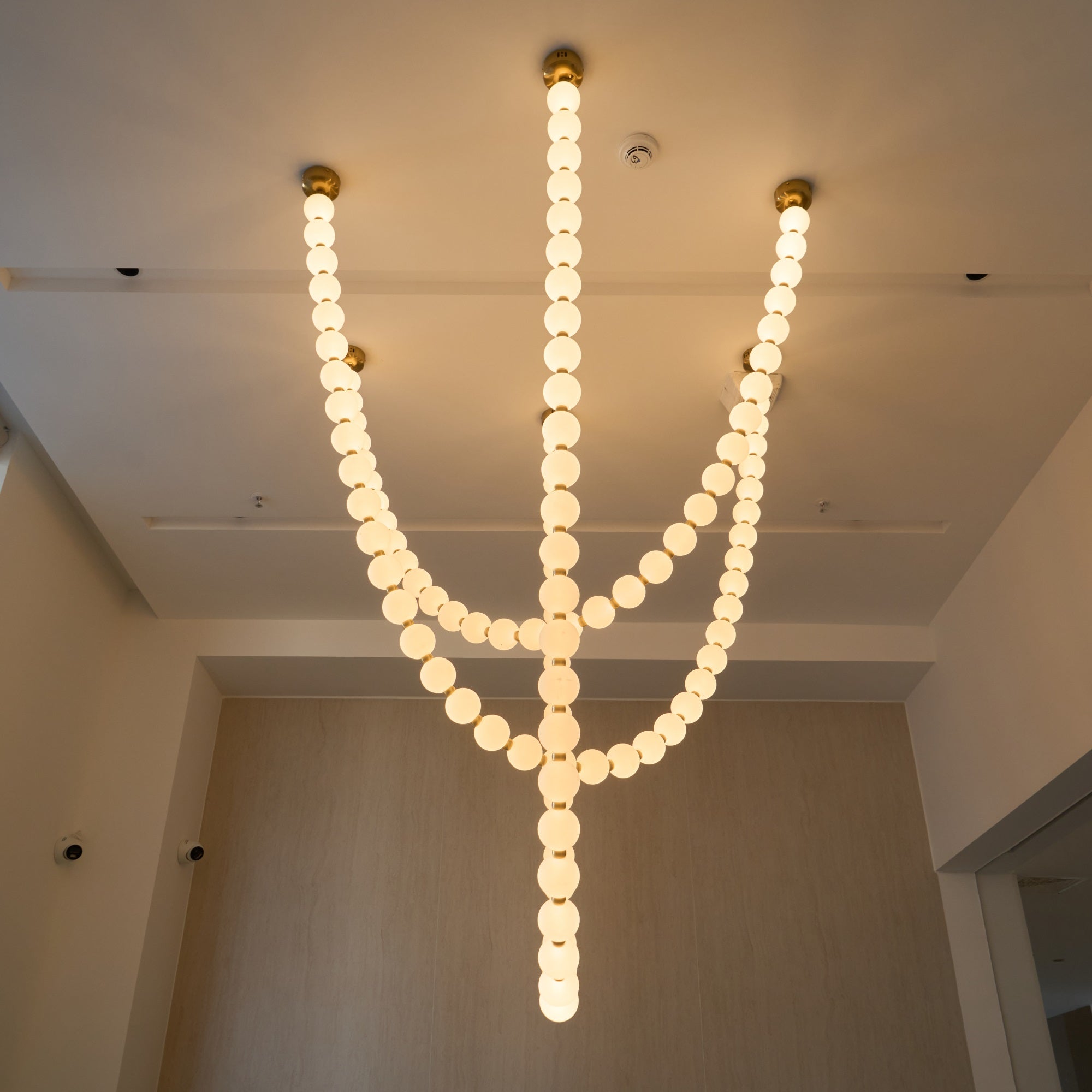Icarara Modern Minimalist Pearl Necklace Glass Chandelier - Lamp Copper